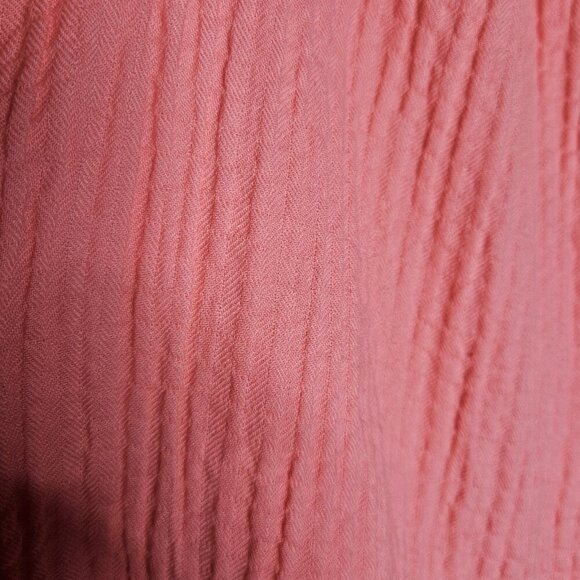 Loft Womens Pink Boxy Gauzy Short Sleeve Button Down XL - Picture 3 of 5